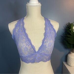 Savage X Fenty Purple Sheer Floral Lace Bralette